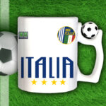Tazza Italia 90th Azzurri con pallone rotante antistress